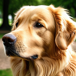 Geometric Transformation & Lighting Variation**

"A Golden Retriever dog portrait, rotated 45 degrees, slightly cropped, with increased brightness and decreased saturation. Background: a blurred park scene."

**