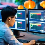 Home 19 데이터 증강 기법으로 인한 과적합 방지 - A modern Vietnamese data science workspace featuring a young professional analyzing machine learning...